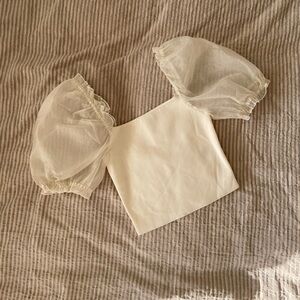 Aritzia Wilfred Sheer-Sleeve Top